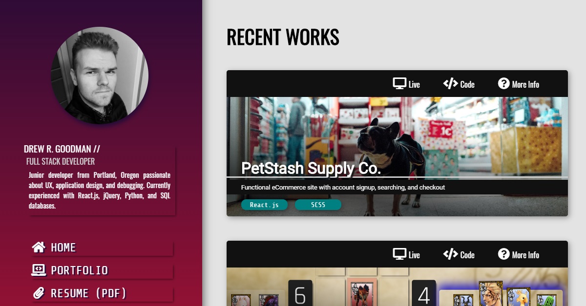 Drew R. Goodman Full Stack Developer